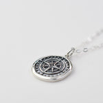 Compass Necklace – Wax Seal Pendant Gift for Traveler - Sash Jewelry