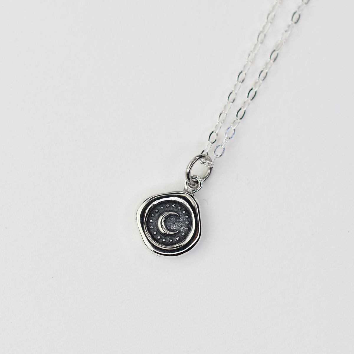 Crescent Moon Wax Seal Necklace - Sash Jewelry