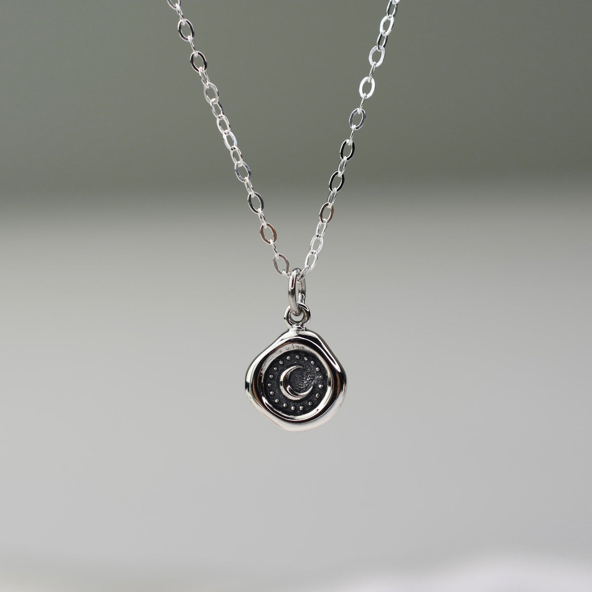 Crescent Moon Wax Seal Necklace - Sash Jewelry