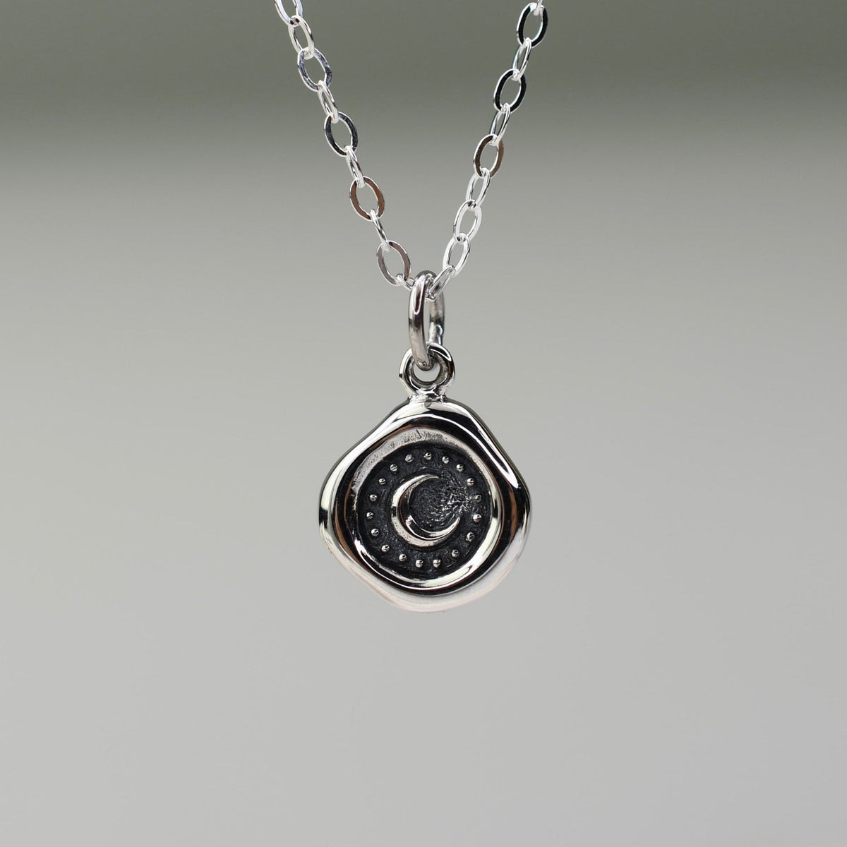 Crescent Moon Wax Seal Necklace - Sash Jewelry