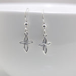 Cross Earrings – Small Elegant Cross, Silver Post - Sash Jewelry