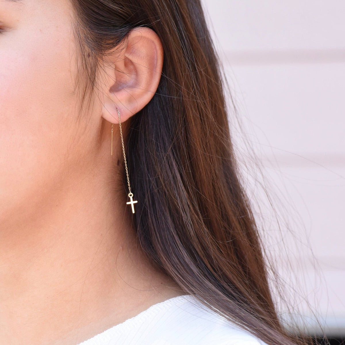 Cross Threader Earrings - Sash Jewelry