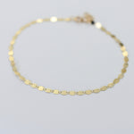 14K Solid Gold Sparkle Anklet – Dainty Gold Chain Anklet Bracelet with Extension - Sash Jewelry