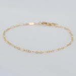 Delicate 14K Solid Gold Chain Bracelet: Elegant Minimalist Style - Sash Jewelry