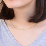 14K Gold Singapore Chain Necklace – 14K Gold Sparkle Necklace - 1.3mm Solid Gold Chain - Sash Jewelry