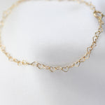 14K Gold Heart Chain Bracelet - Sash Jewelry