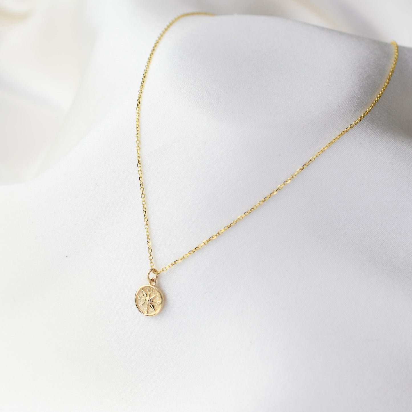 14K Gold North Star Necklace – Compass & Travel Jewelry
