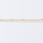 14K Gold Double Chain Bracelet – Cable & Satellite Chain - Sash Jewelry
