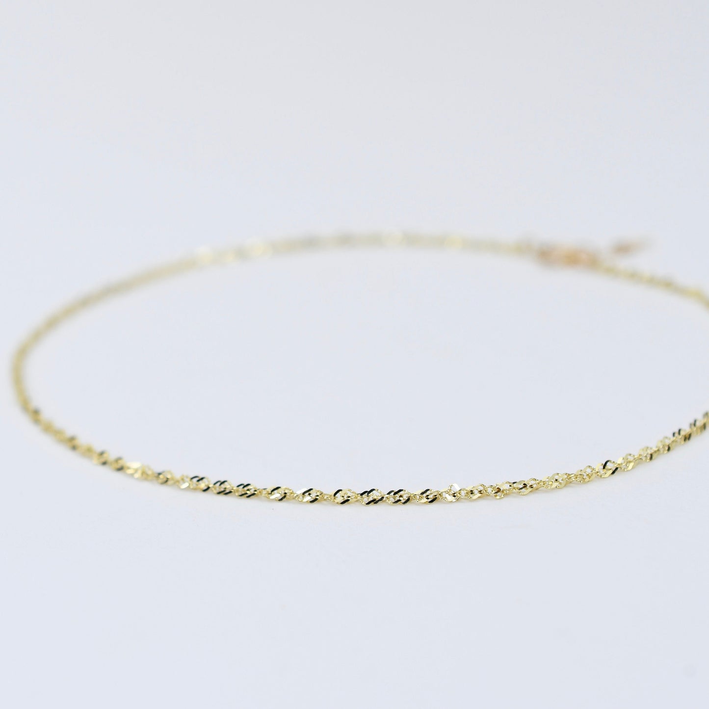 14K Gold Delicate Anklet - 14K Gold Chain Anklet