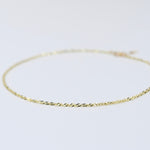 14K Gold Delicate Anklet - 14K Gold Chain Anklet - Sash Jewelry