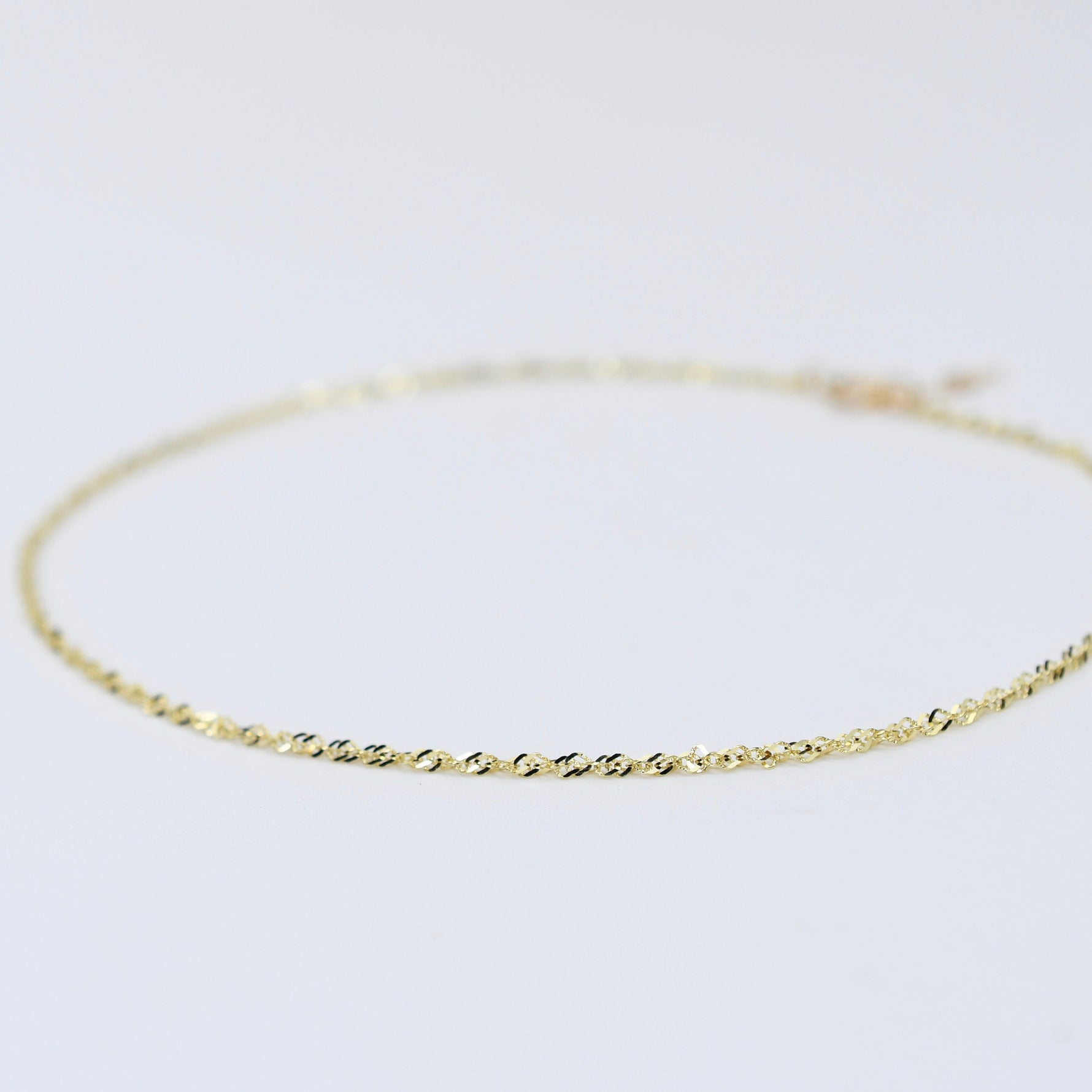 14K Gold Delicate Anklet - 14K Gold Chain Anklet - Sash Jewelry