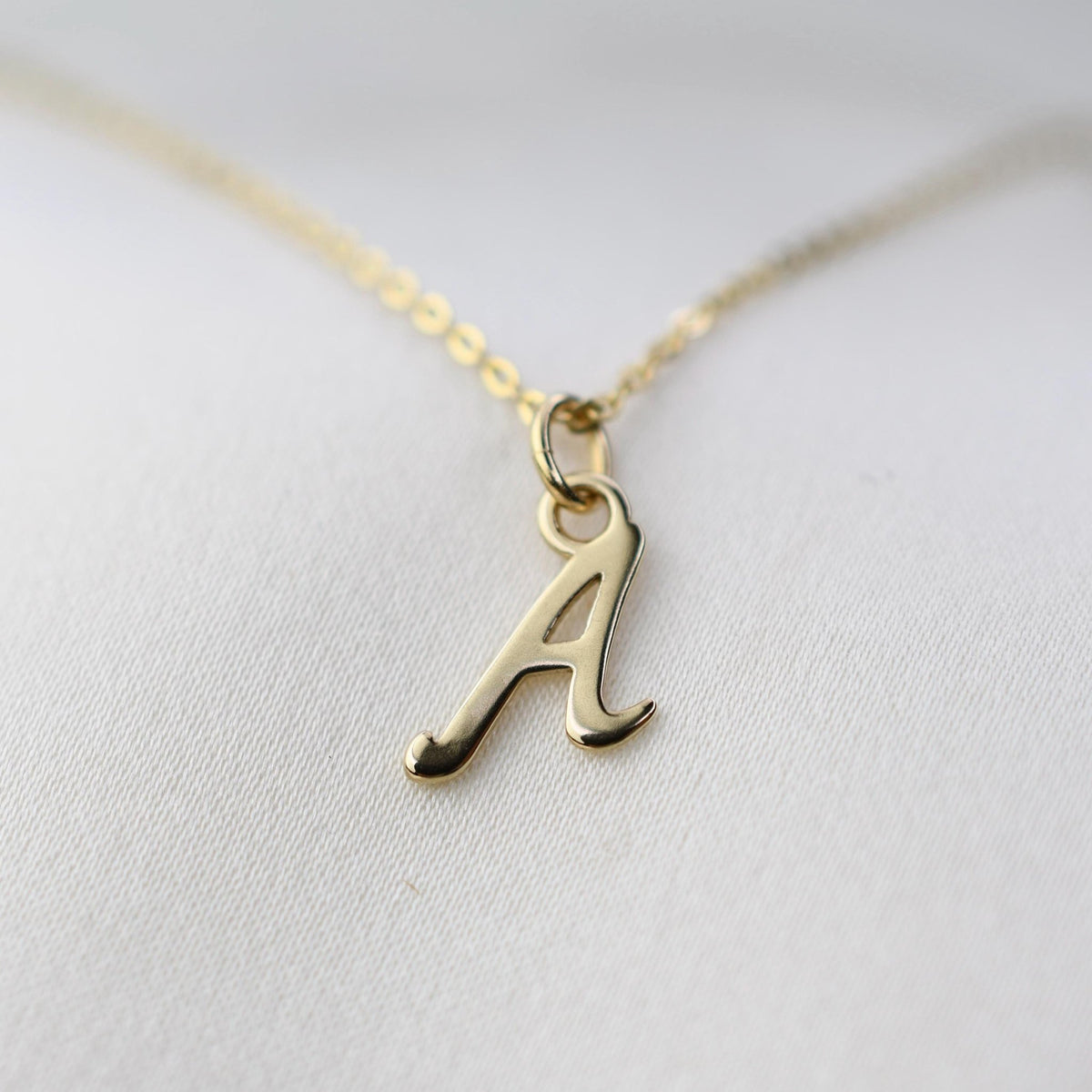 Dainty 14K Solid Gold Initial Necklace | Personalized Charm - Sash Jewelry