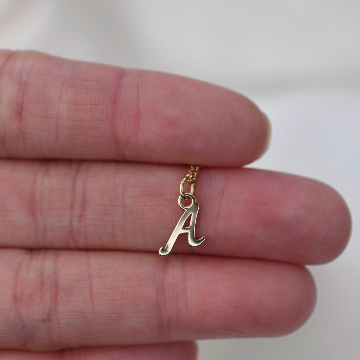 Dainty 14K Solid Gold Initial Necklace | Personalized Charm - Sash Jewelry