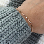 Dapped Bar Link Chain Bracelet – 1.4mm Gold Filled Dapped Bar Bracelet - Sash Jewelry