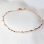 Dapped Bar Link Chain Bracelet – 1.4mm Gold Filled Dapped Bar Bracelet - Sash Jewelry