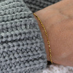 Dapped Bar Link Chain Bracelet – 1.4mm Gold Filled Dapped Bar Bracelet - Sash Jewelry