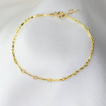 Dapped Bar Link Chain Bracelet – 1.4mm Gold Filled Dapped Bar Bracelet - Sash Jewelry
