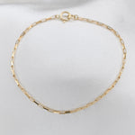 minimalist 14K yellow gold box chain bracelet stacking jewelry