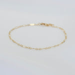 Delicate 14K Solid Gold Chain Bracelet: Elegant Minimalist Style - Sash Jewelry