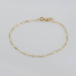 Delicate 14K Solid Gold Chain Bracelet: Elegant Minimalist Style - Sash Jewelry