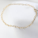 14K Gold Heart Chain Bracelet - Sash Jewelry