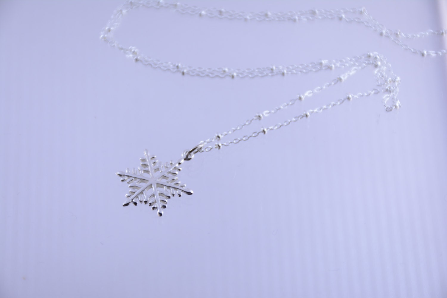 Snowflake necklace, Sterling silver snowflake pendant - Sash Jewelry