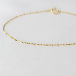 14k Gold Delicate Box Chain Bracelet - Dainty 14K Gold Bracelet. 14k gold box chain bracelet - Sash Jewelry