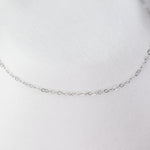 14k White Gold Dainty Bracelet: 1.2mm Flat Oval Chain - Sash Jewelry