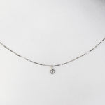 14k white gold tiny diamond necklace 