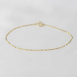 14k Gold Delicate Box Chain Bracelet - Dainty 14K Gold Bracelet. 14k gold box chain bracelet - Sash Jewelry