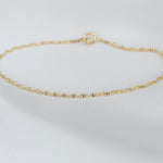 14K Gold Patterned Chain Anklet - Sash Jewelry