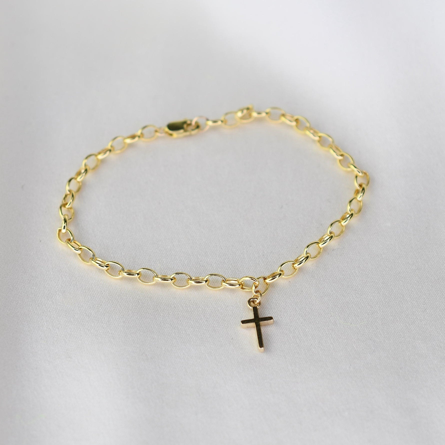 14K Gold Cross Bracelet - Sash Jewelry