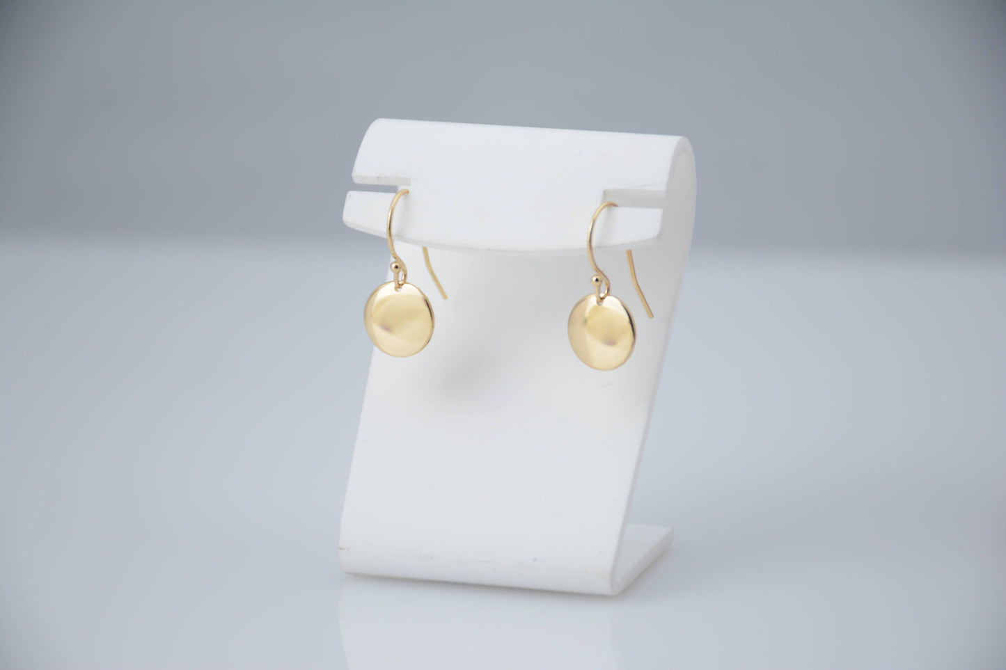 14K Gold Tiny Disc Earrings