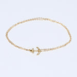 14k solid gold double chain bracelet 