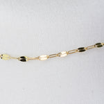 14K Solid Gold Dapped Link & Drawn Cable Chain Bracelet - Sash Jewelry