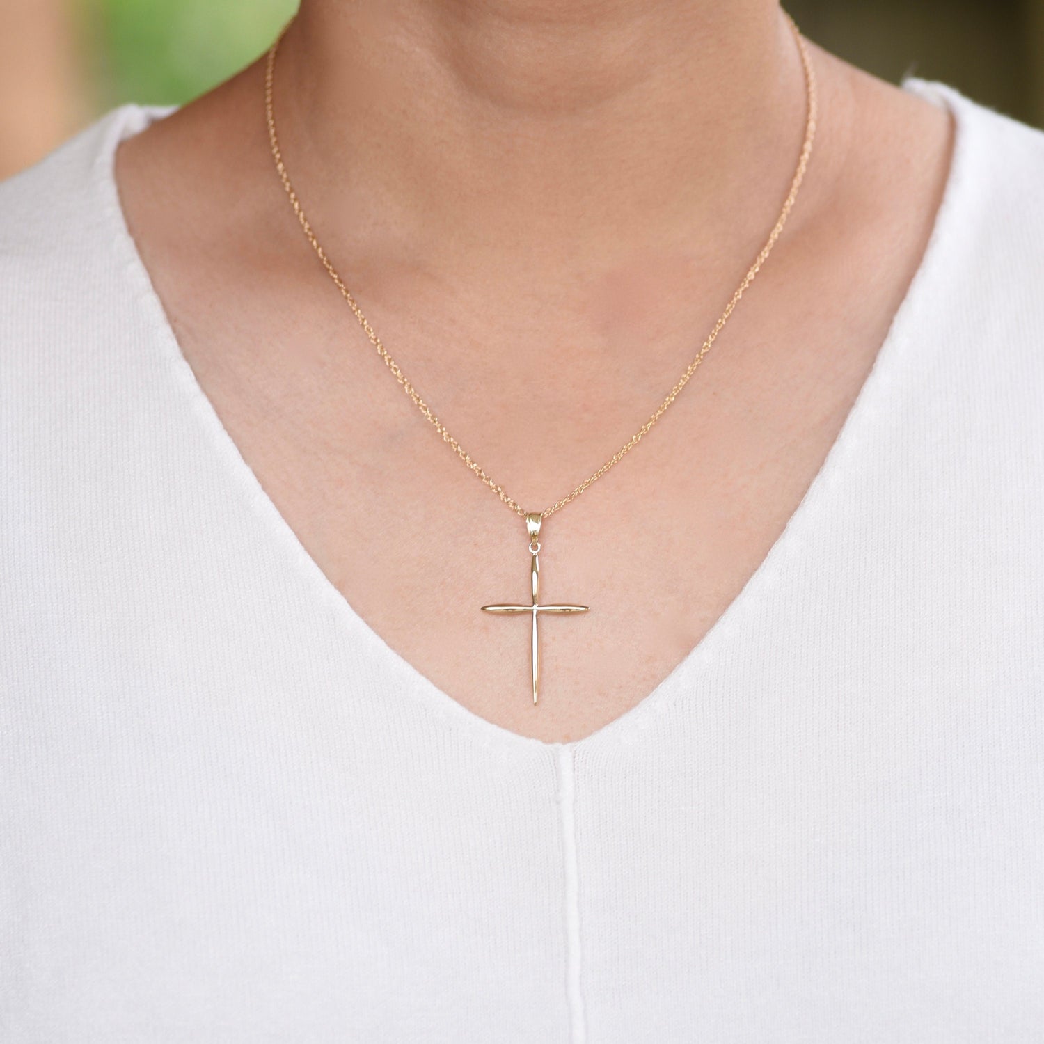 14K Gold Cross Necklace - Sash Jewelry