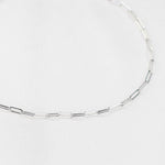 14K White Gold Paper Clip Chain Bracelet