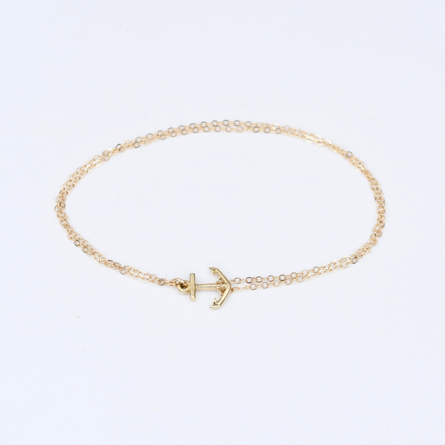 14k gold anchor bracelet 