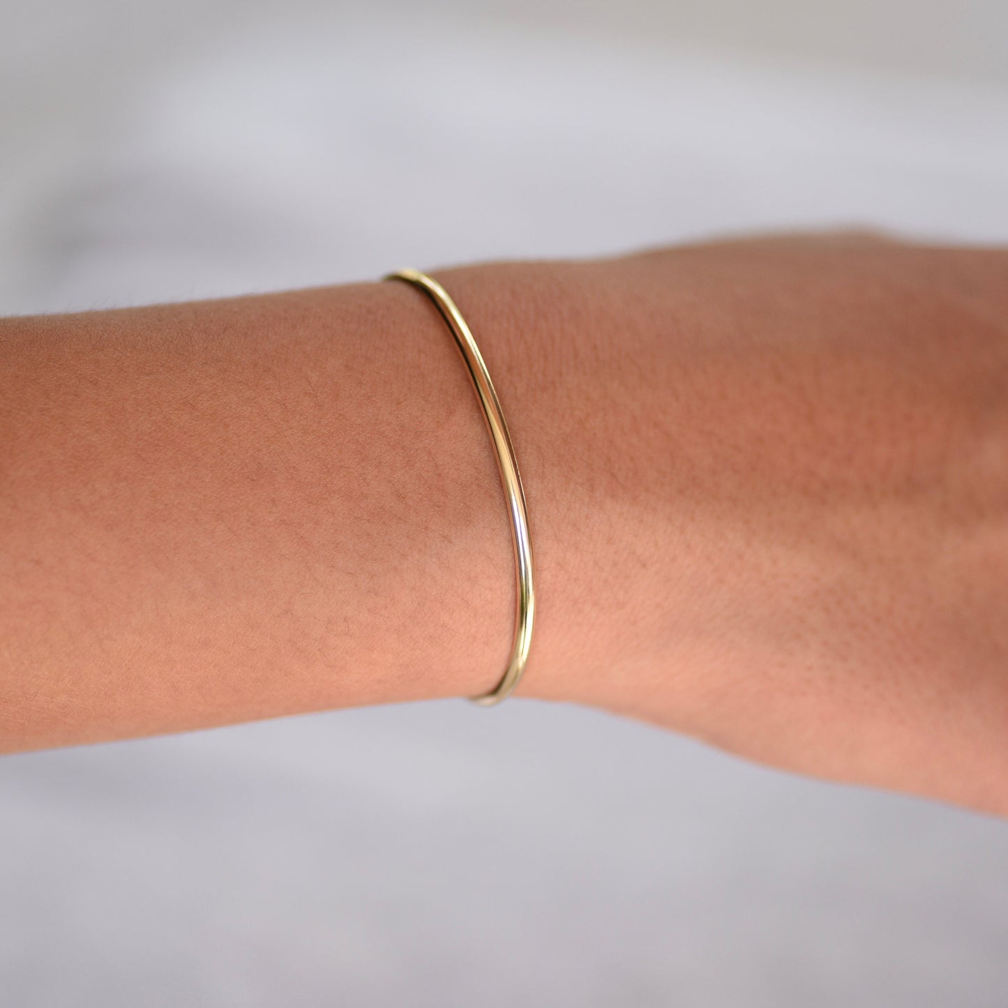 14K Gold Minimalist Cuff Bracelet