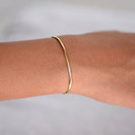 14K Solid Gold Cuff Bracelet, Minimalist Cuff Bracelet, Delicate cuff bracelet - Sash Jewelry