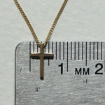 14K Solid Gold Floating Cross Necklace: Minimalist Curb Chain - Sash Jewelry