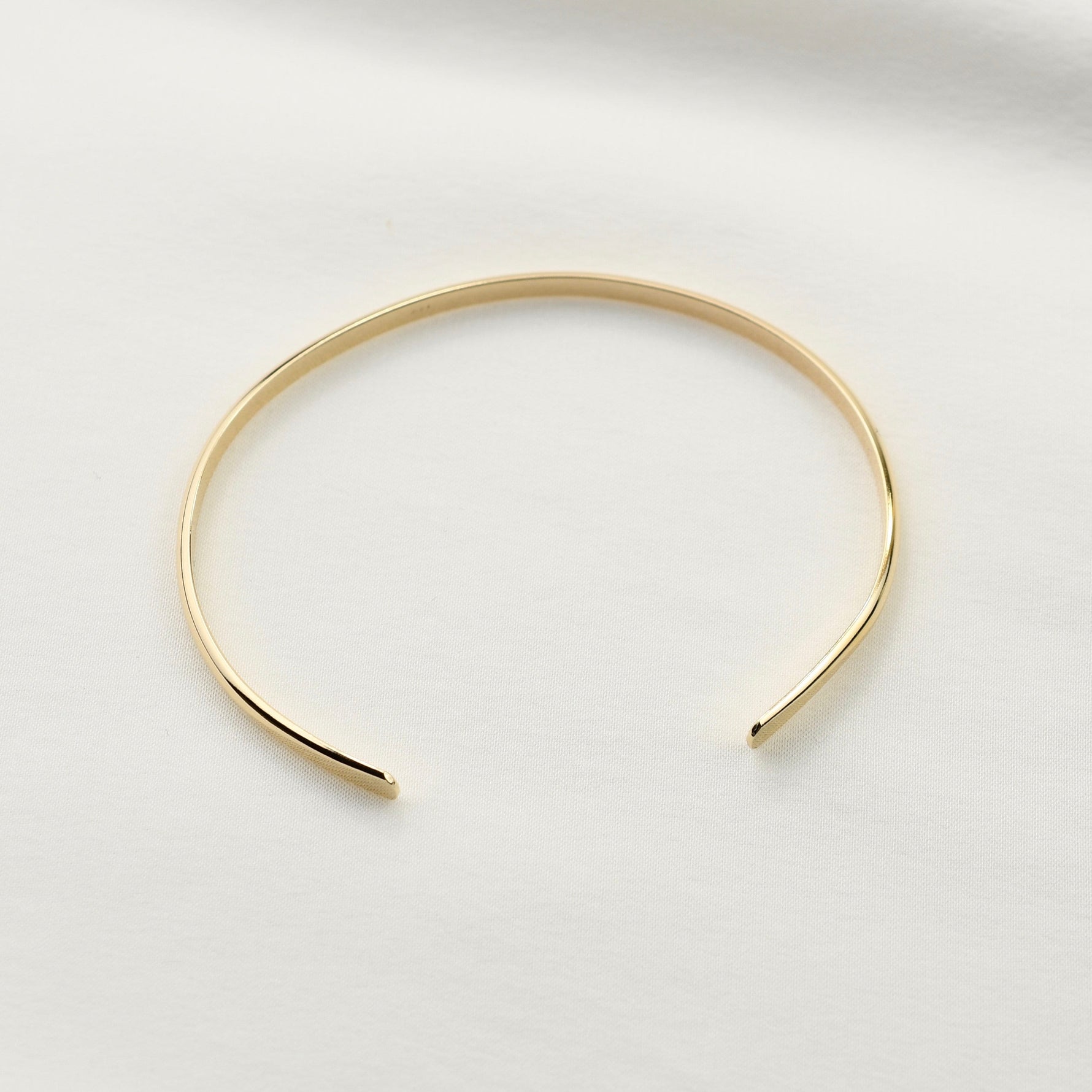 14K Solid Gold Cuff Bracelet, Minimalist Cuff Bracelet, Delicate cuff bracelet - Sash Jewelry