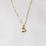 14K Solid Gold Tiny Heart Charm Necklace - Sash Jewelry