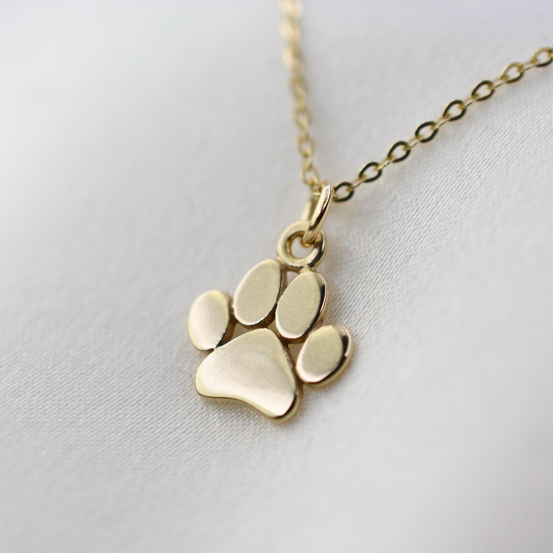 14K Gold Paw Charm Necklace for Dog Lovers - Sash Jewelry