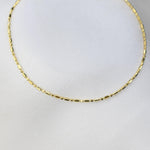 14K Gold 0.9mm Alternating Cylinder and Round Bead Chain Bracelet - Sash Jewelry