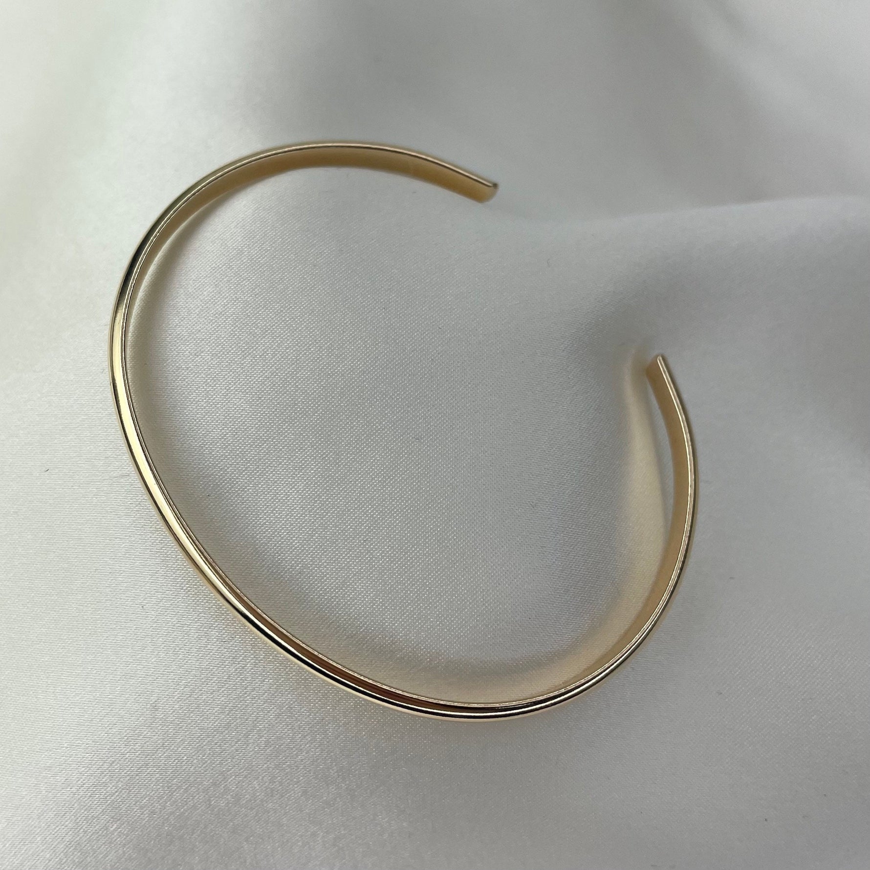 14K Solid Gold Cuff Bracelet: Minimalist Style - Sash Jewelry