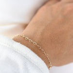 14K Gold Heart Chain Bracelet - Sash Jewelry