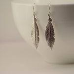 Feather Earrings – Minimalist Feather Dangle Earrings - Sash Jewelry