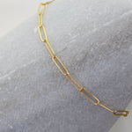 Gold Filled 2.7mm Paper Clip Chain Bracelet – Dainty Minimalist Link Bracelet - Sash Jewelry