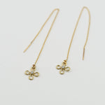 Gold Threader Tiny Flower Earrings - Sash Jewelry